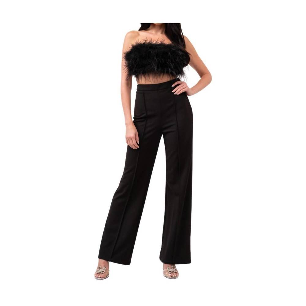 NEW MISS AVENUE ponti straight leg pants in black